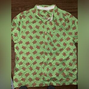 Disney Pizza planet button up shirt